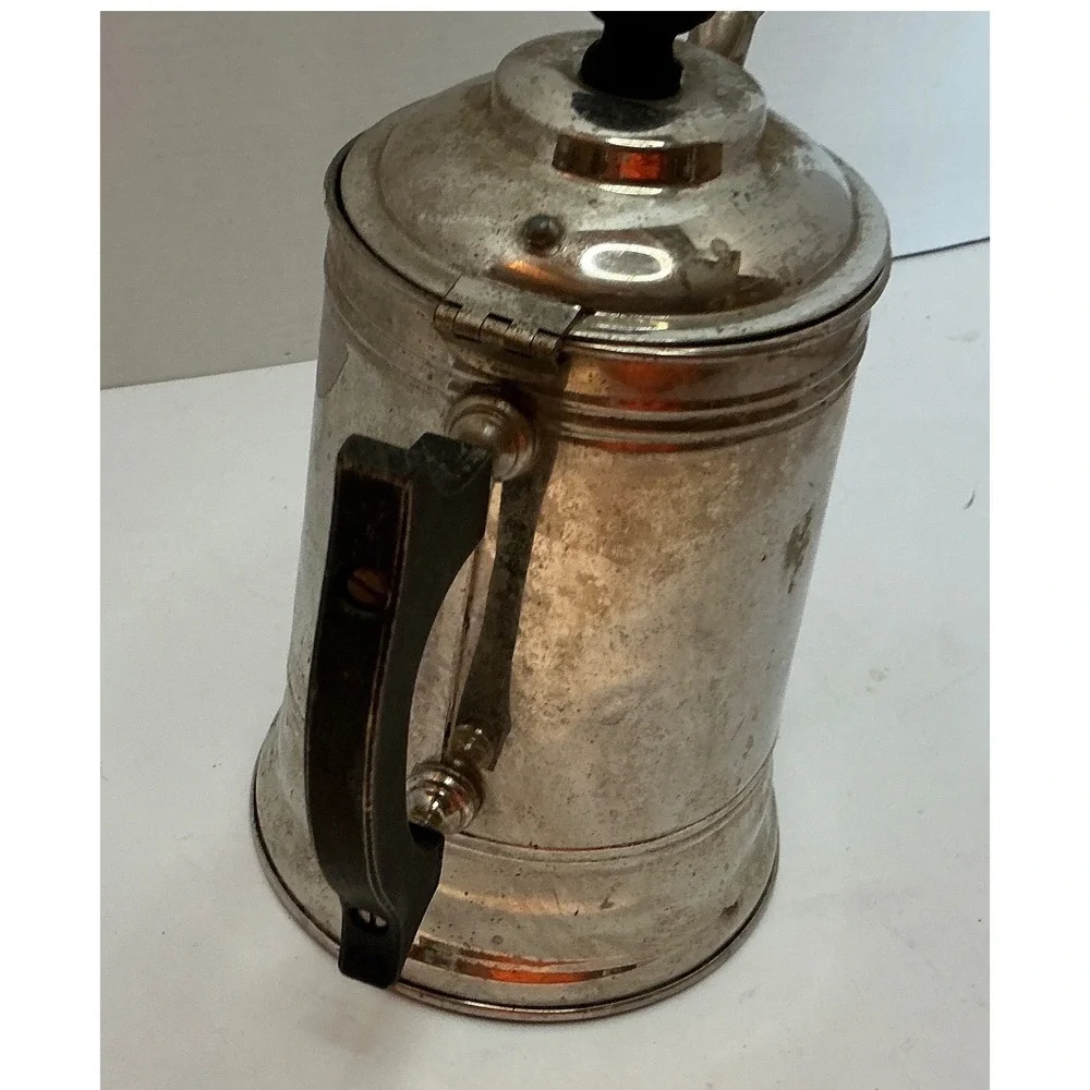 Vintage Coffee Percolator Stovetop Pot Silver Tone Metal Farmhouse